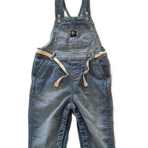 OshKosh Baby  B'Gosh Blue Jean Knit Denim Bay Girls Overalls 24 Mo